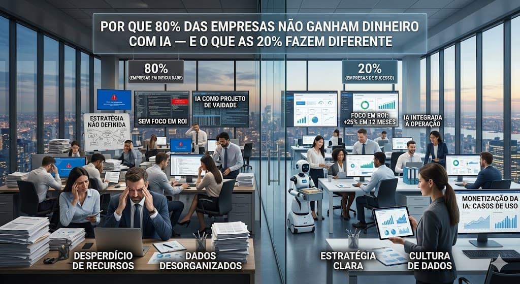 Por que 80 das empresas nao ganham dinheiro com IA — e o que as 20 fazem diferente