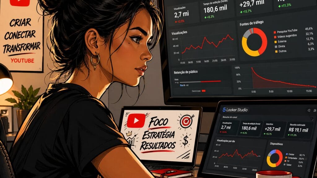 como criar relatorio do youtube no data studio