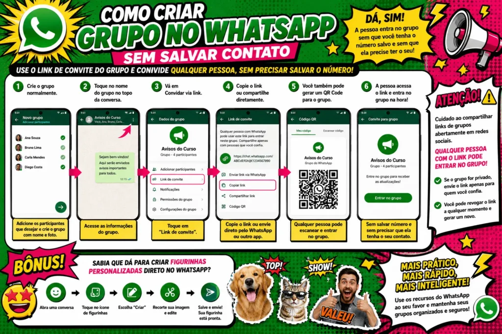 tutorial Como criar grupo no WhatsApp sem salvar contato