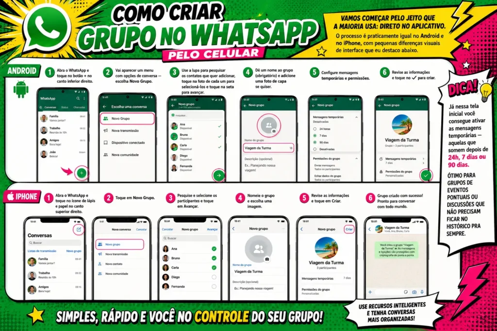 como criar grupo no whatsapp pelo celular