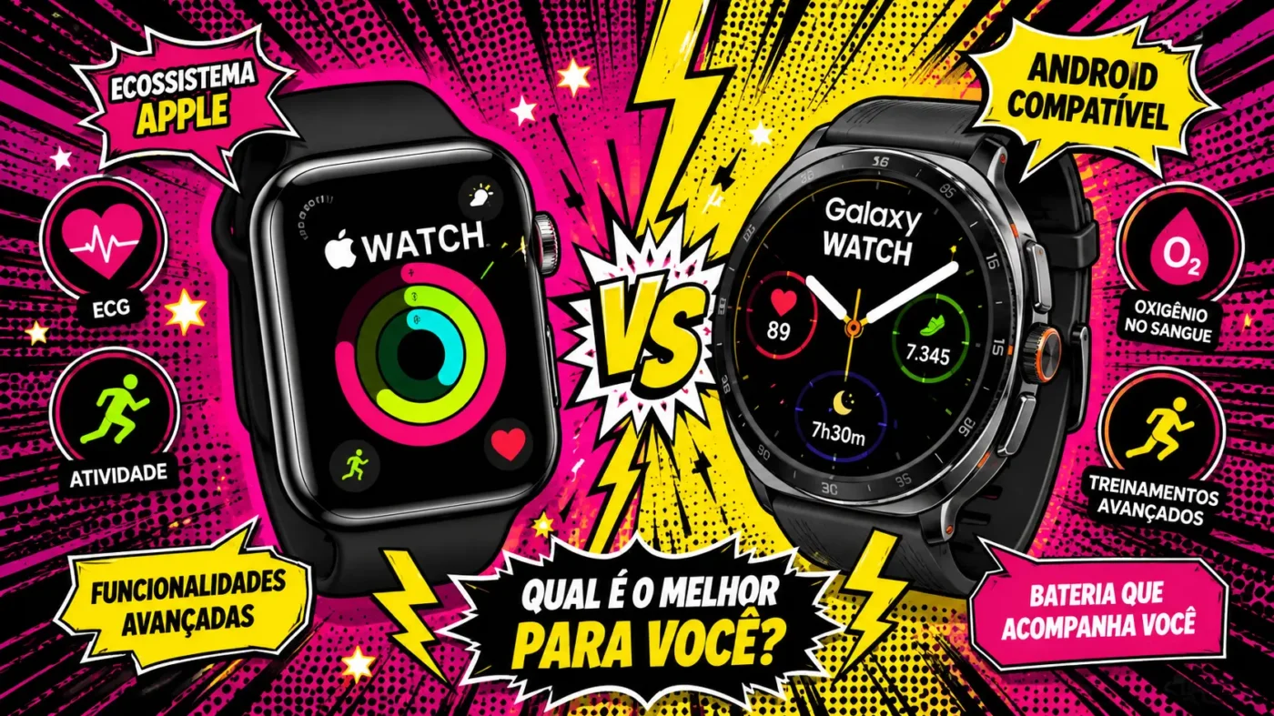 Apple Watch vs Galaxy Watch: qual comprar em 2026?