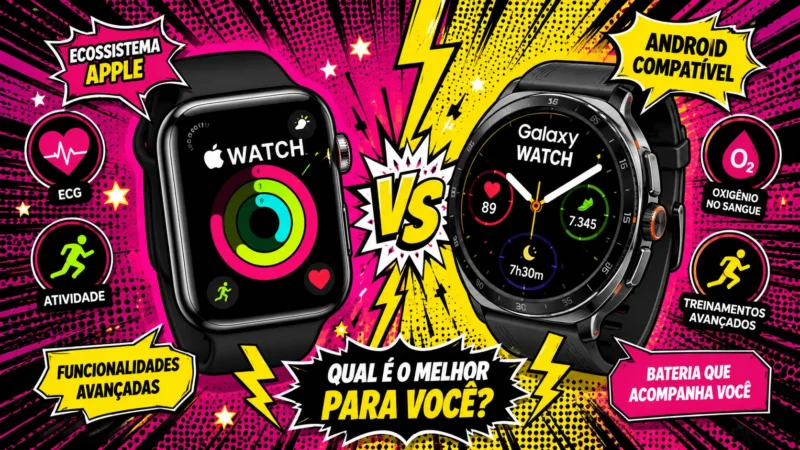 Apple Watch vs Galaxy Watch: qual comprar em 2026?
