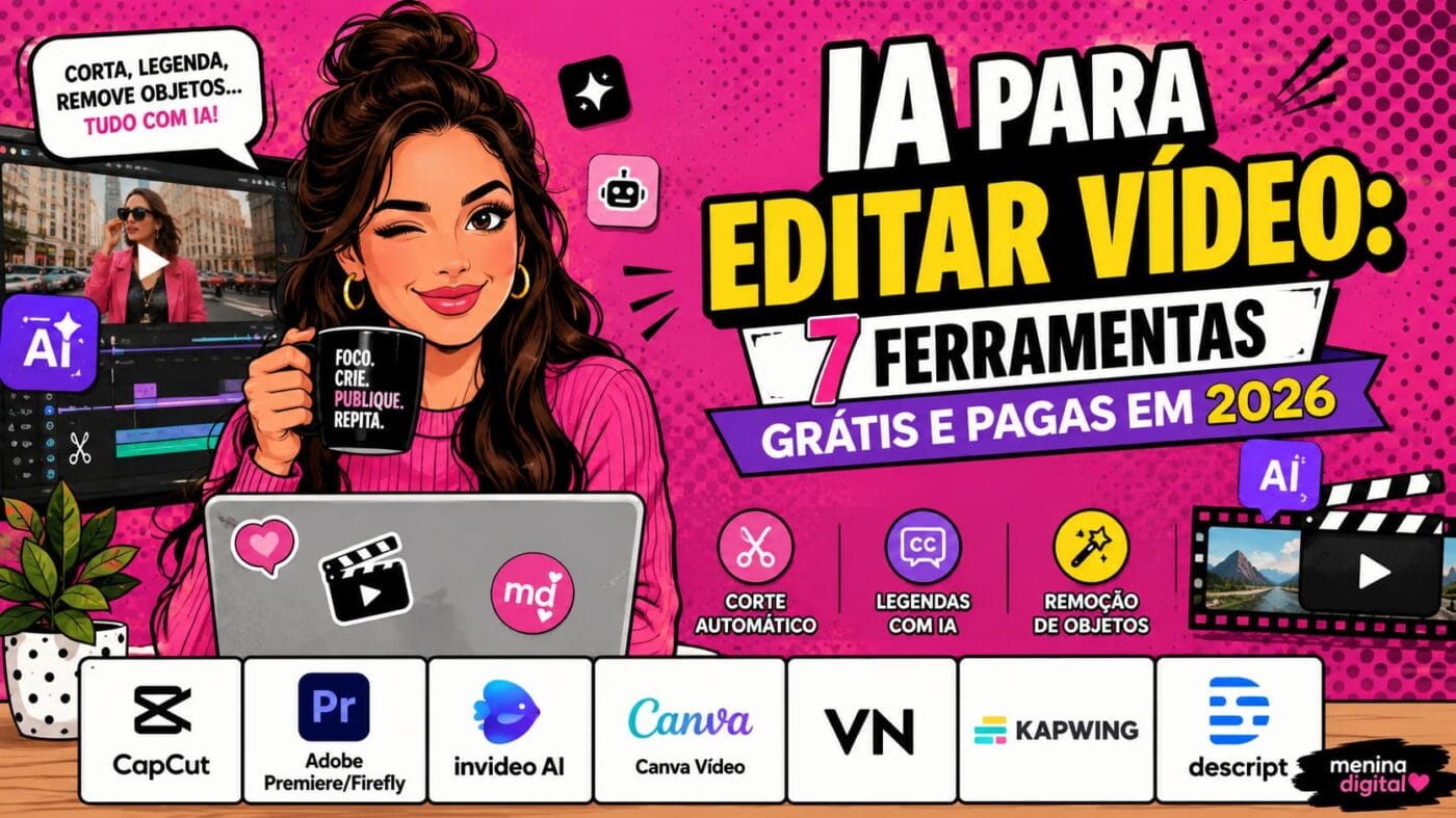 IA para Editar Vídeo: 7 Ferramentas Grátis e Pagas em 2026
