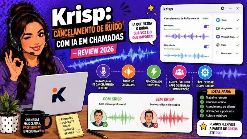 Krisp 2026: Vale a Pena o Cancelamento de Ruído com IA?