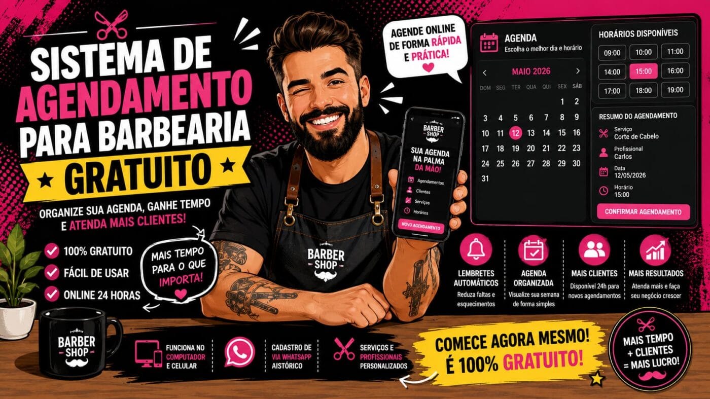 Sistema de Agendamento para Barbearia Gratuito: Como Escolher em 2026