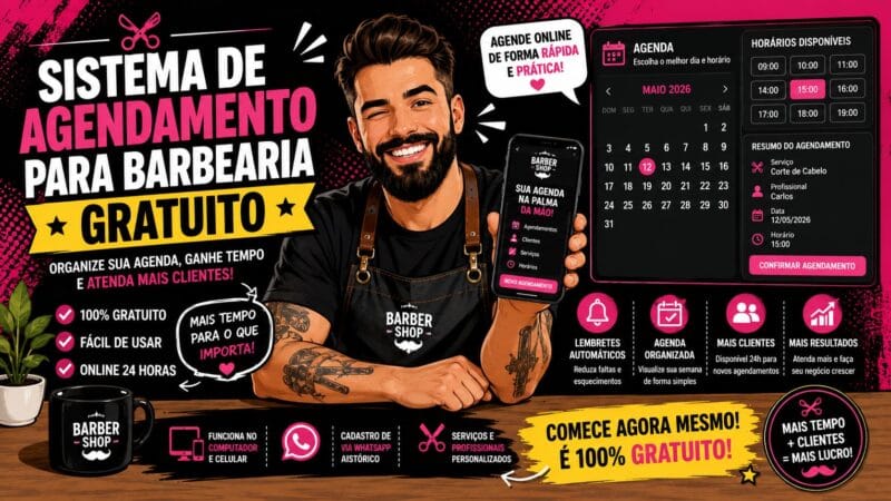 Sistema de Agendamento para Barbearia Gratuito: Como Escolher em 2026